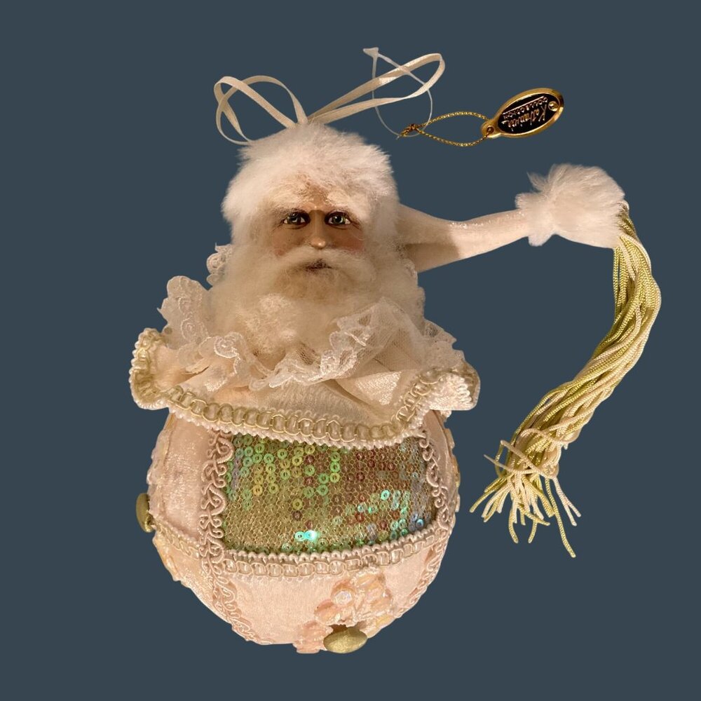 Katherine’s Collection Santa Claus Ball White Christmas Ornament